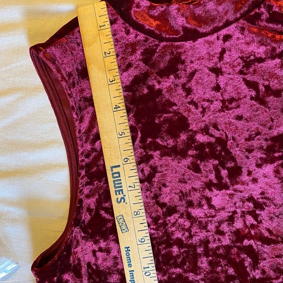 Modcloth Crushed Red Velvet Mini Dress - Size Medium - Picture 11 of 12